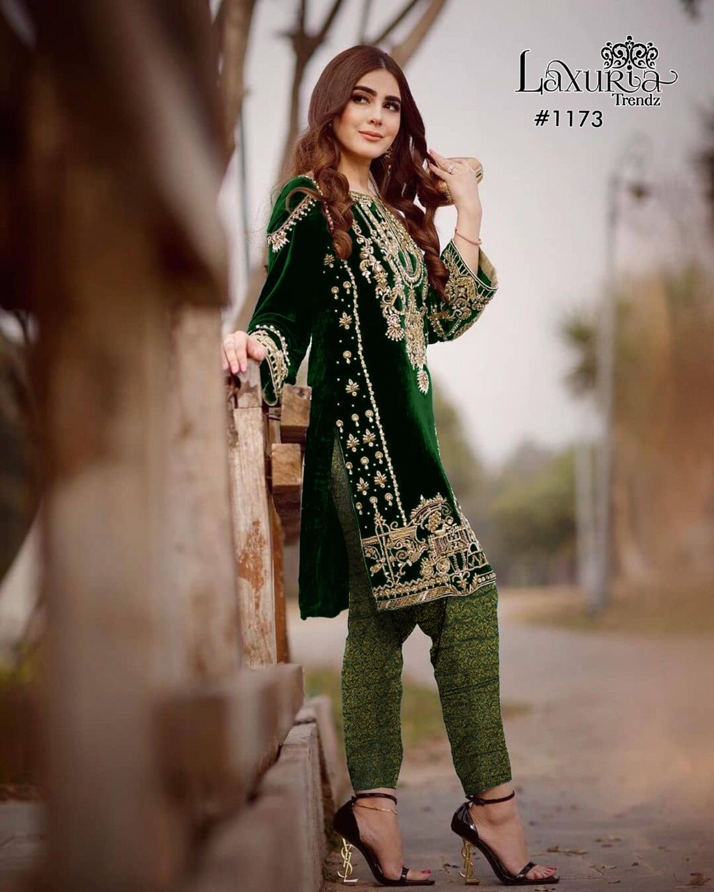 Laxuria Trendz 1173 Velvet Ethnic Wear Latest Top With Bottom Collection
